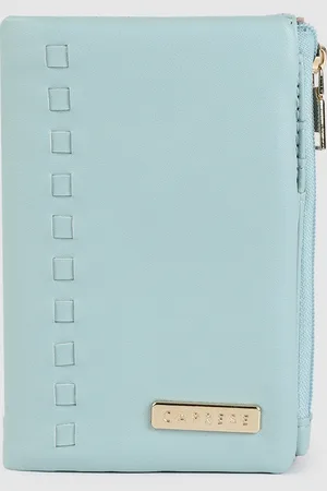 Caprese Women Blue Solid Two Fold Wallet