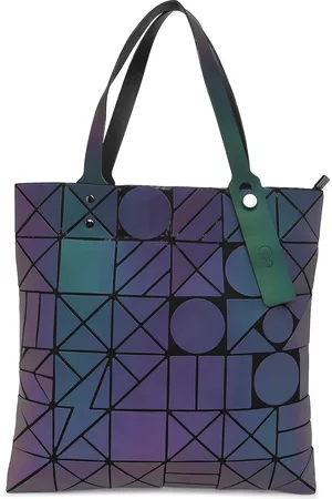 BAOMI Grey Geometric Checked PU Shopper Tote Bag