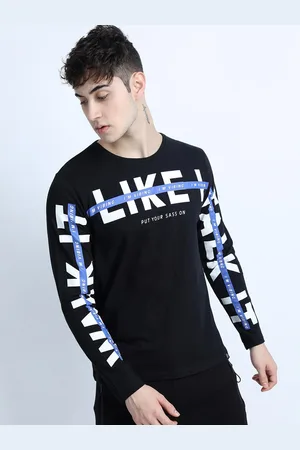 LocoMotive Men Black Typography Printed Slim Fit T-shirt