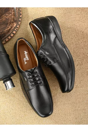 Azzaro Men Black Textured Formal Derbys