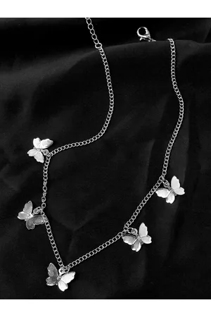 YouBella Women Silver-Toned Silver-Plated Necklace