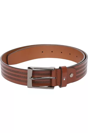 Tommy Hilfiger Men Brown Textured Leather Belt