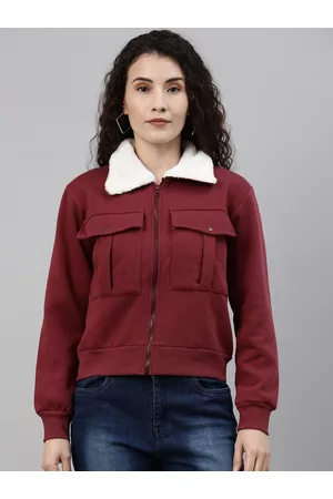 Campus Women Maroon Solid Tailored Jacket