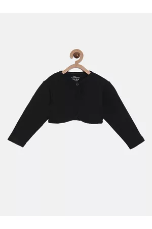 Kryptic Girls Black Crop Button Cotton Shrug