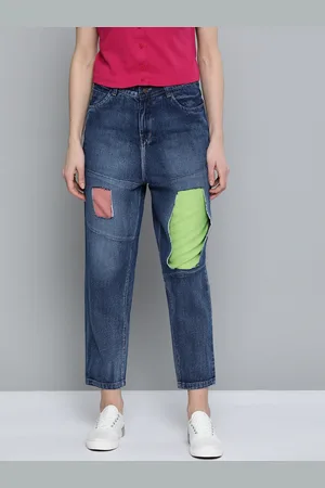 Sassafras Women Navy Blue Relaxed Fit Cotton High-Rise Mildly Distressed Jeans