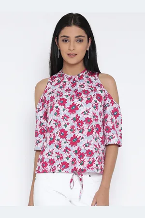 Sera Women Off-White & Pink Printed Top