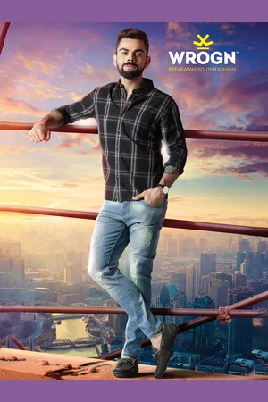WROGN Men Black Slim Fit Checked Casual Shirt