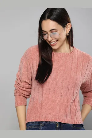 Mast & Harbour Women Pink Self-Design Pullover