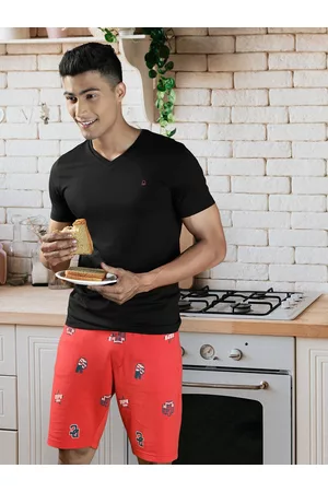Ralph Lauren U S Polo Assn Denim Co Men Red Typography Printed Shorts
