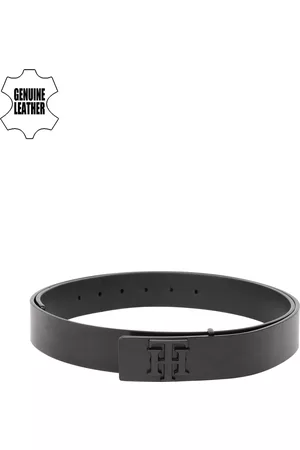 Tommy Hilfiger Men Black Solid Genuine Leather Belt