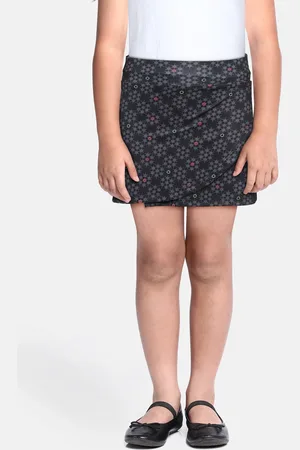 Allen Solly Girls Black Geometric Printed Skorts