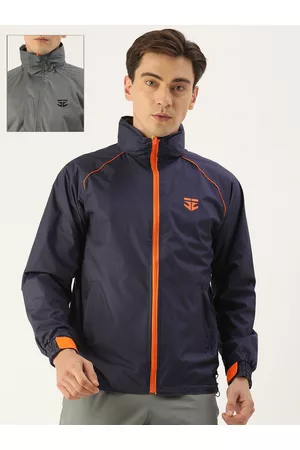 Sports52 Men Navy Blue Reversible Rain Jacket
