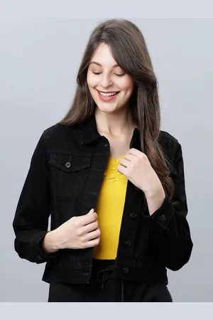 Black And Yellow Friends Denim Jacket