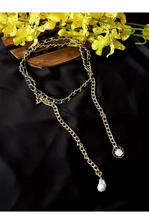 Bellofox Lock & Key Layered Pendant & Chain Necklace, Gold Plated