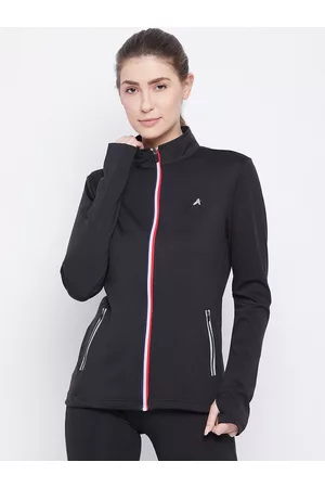 ATHLISIS Women Black Lightweight Training or Gym Sporty Jacket