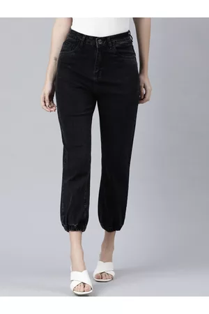 ZHEIA Women Black Dark Shade Relaxed Fit Jeans