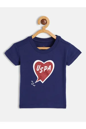 Ralph Lauren Girls Navy Blue Brand Logo Foil Print Round Neck Pure Cotton T-shirt
