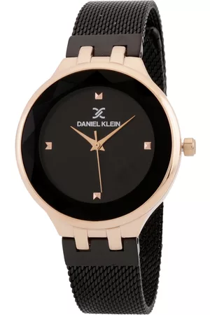 Daniel Klein Women Gunmetal-Toned Dial & Black Bracelet Style Straps Analogue Watch