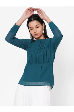 MISH Women Teal Solid Top
