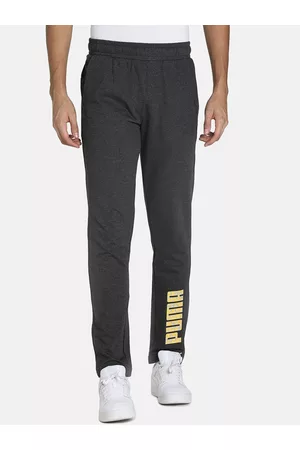 PUMA Men Grey Brand Logo Sports Slim Fit Track Pants