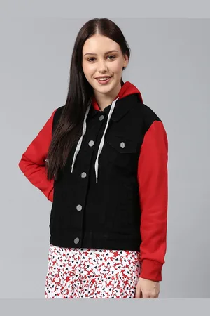 Campus Women Black Solid Windcheater Outdoor Denim Jacket