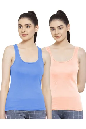 Friskers Women Pack of 2 Purple & Peach Tank Top