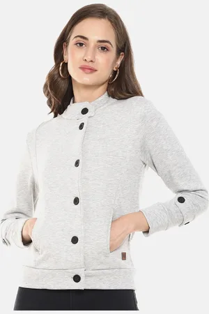 Campus Women Grey Windcheater Tailored Jacket