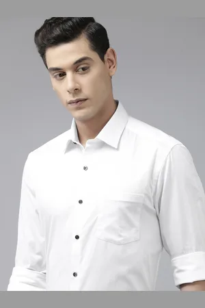Arrow Men White Manhattan Slim Fit Solid Opaque Formal Shirt With Chest Pocket