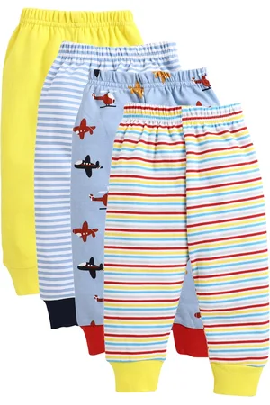 BUMZEE Infant Boys Pack Of 4 Cotton Joggers