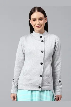Campus Women Grey Windcheater Outdoor Tailored Jacket