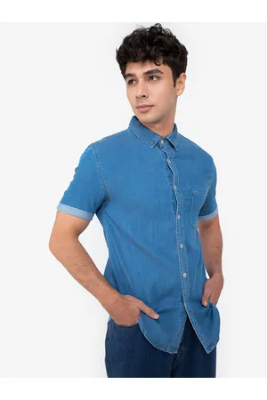 Blue Denim Slub Cotton Women's Shirt - Buy Online in India @ Mehar
