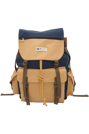 The House of Tara Unisex Beige & Navy Blue Backpack