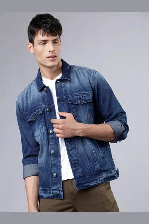 Buy The Roadster Lifestyle Co Men Grey Solid Denim Jacket - Jackets for Men  10617916 | Myntra