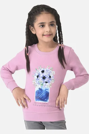 Crimsoune Club Girls Mauve Printed Sweatshirt