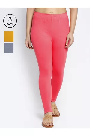 GRACIT Women Cotton Ankle Length Leggings Pack Of 3