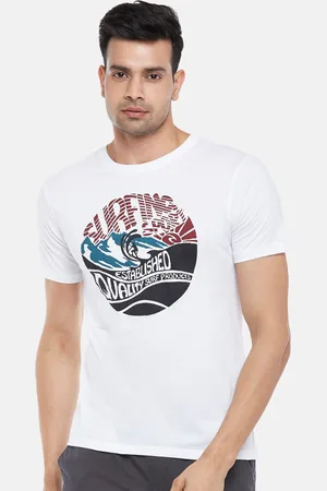 Pantaloons Men White Printed Slim Fit T-shirt