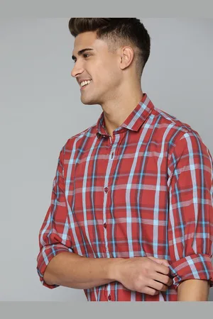 Mast & Harbour Men Red & Blue Pure Cotton Tartan Checked Casual Shirt