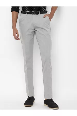 Buy Men Grey Slim Fit Solid Casual Trousers Online  39562085  Allen Solly