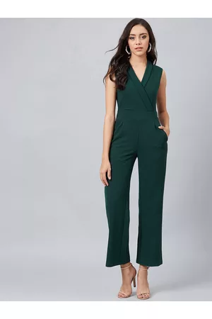 ATHENA Women Green Solid Basic Jumpsuit