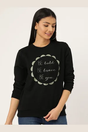 Sera Women Black Printed Sweatshirt