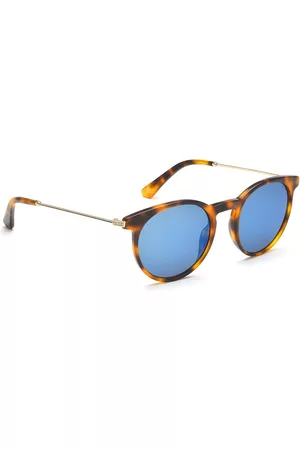 Police Men Blue Lens & Brown Round Sunglasses with Polarised Lens SPL571K501GZBSG