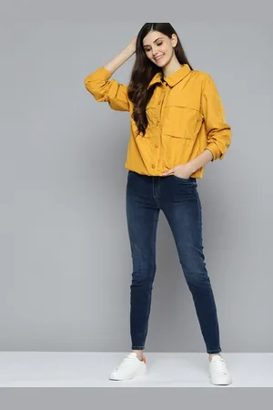 Mast & Harbour Women Mustard Yellow Solid Tailored Jacket
