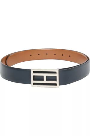 Tommy Hilfiger Men Navy Blue & Tan Brown Reversible Leather Belt