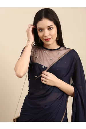 Sangria Women Gotta Patti Border Saree with Embroidered Blouse Piece