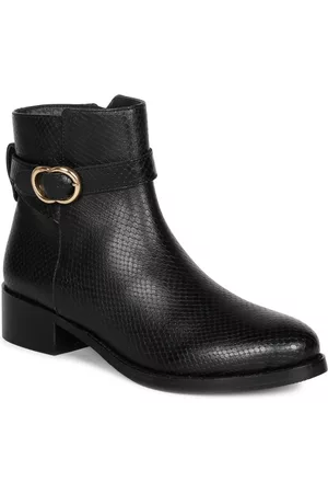 SAINT G. Black Leather Side Zippers Mid-Top Regular Boots