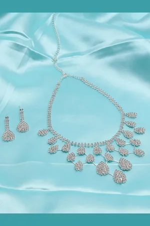 SOHI Silver-Plated AD Studded Jewellery Set