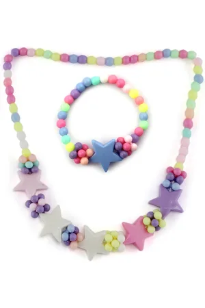 EL REGALO Girls Multi-Coloured Beaded Star Charm Jewellery Set