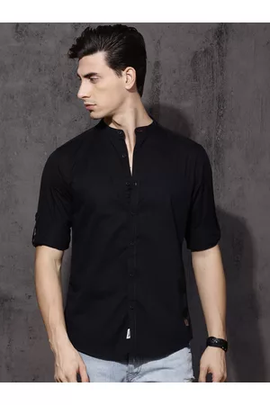 Roadster Men Black Twill Casual Shirt