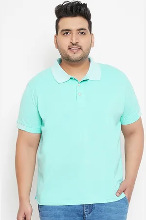 Instafab Men Sea Green Solid Polo Collar T-shirt