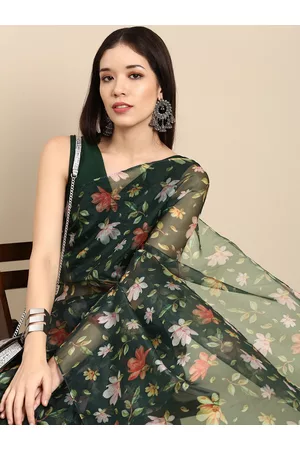 Sangria Women Floral Printed Saree with Blouse Piece